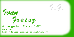 ivan freisz business card